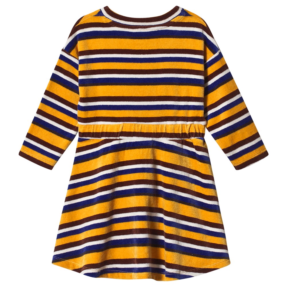 Velour Stripe Dress yellow