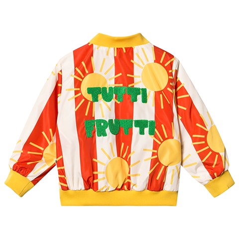 Sun Stripe Baseball Jacket Red