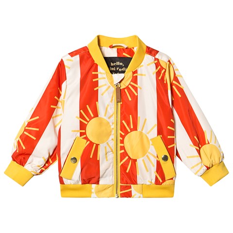 Sun Stripe Baseball Jacket Red