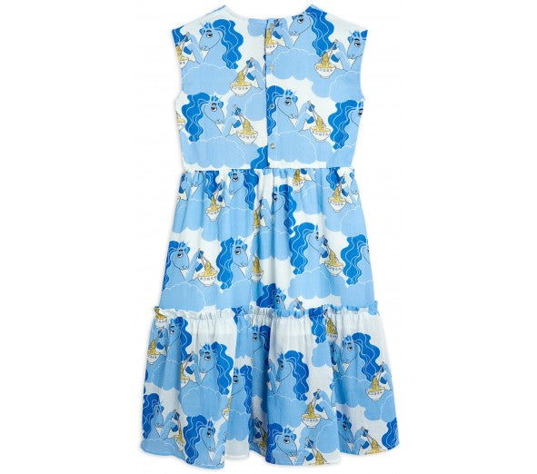 Unicorn noodles Woven Long Dress blue