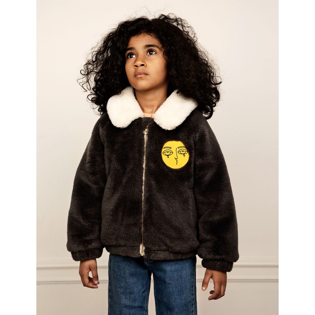 Grey faux clearance fur teddy jacket