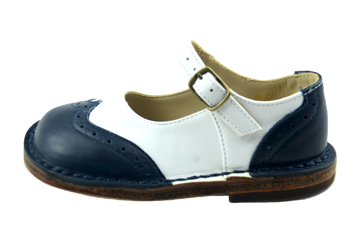Vitello Bianco Mary Janes (Blu)